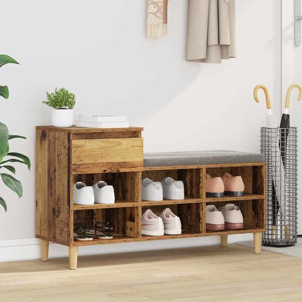 vidaXL Shoe Cabinet Old Wood 102 x 36 x 60 cm Engineered Wood