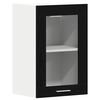 vidaXL Hanging Glass Cabinet Black Oak 40x31x60 cm Engineered Wood