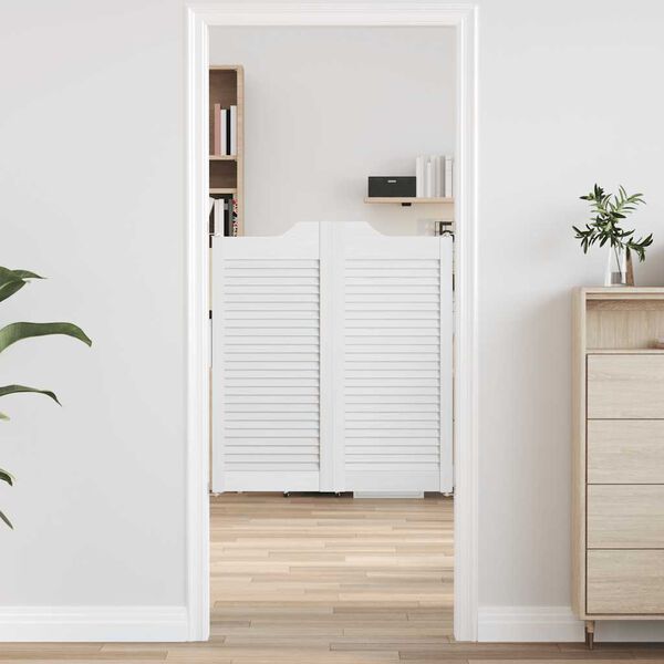 vidaXL Swing Doors Louvred Design 1-Pair White 90x80 cm