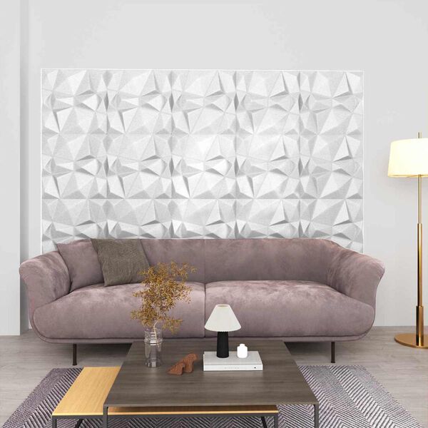 vidaXL Wall Panels 48 pcs Diamond White 50 x 50 cm XPS Foam