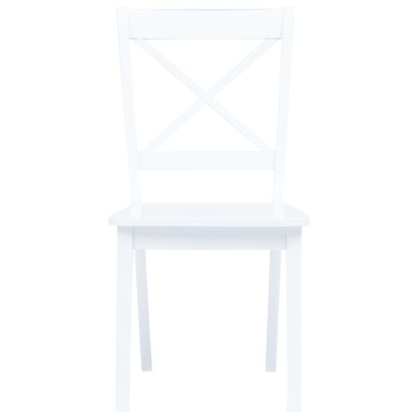 vidaXL Dining Chairs 2 pcs White Solid Rubber Wood