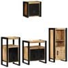 vidaXL Bathroom Furniture Set 4 pcs Brown and Black Solid Mango Wood