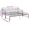 vidaXL Pull-out Sofa Bed Frame without Mattress Black Metal 90x200 cm