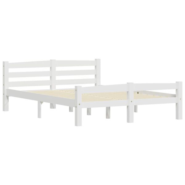 vidaXL Bed Frame without Mattress White Solid Wood Pine 140x200 cm