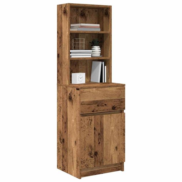vidaXL Bedside Cabinet Old Wood 39x35x125 cm Engineered Wood