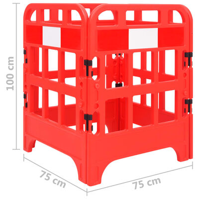 vidaXL Traffic Barriers 4 pcs Red 75x75x100 cm