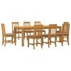vidaXL Dining Set 9 pcs Grey Solid Oak Wood
