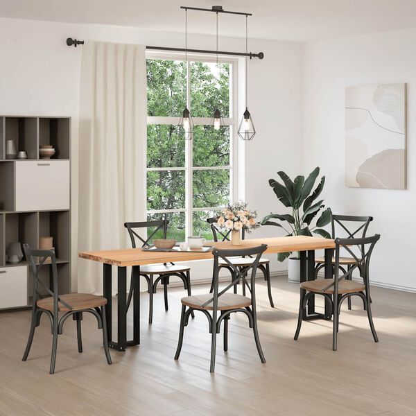 vidaXL Console Table Legs T-Shaped&nbsp;2 pcs Black 38x25x(72-73) cm Steel