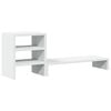 vidaXL Monitor Stand with Desk Organiser White Engineered Wood