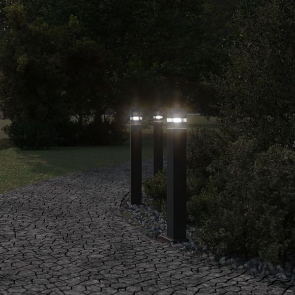 vidaXL Outdoor Floor Lamp Black 80 cm Aluminium