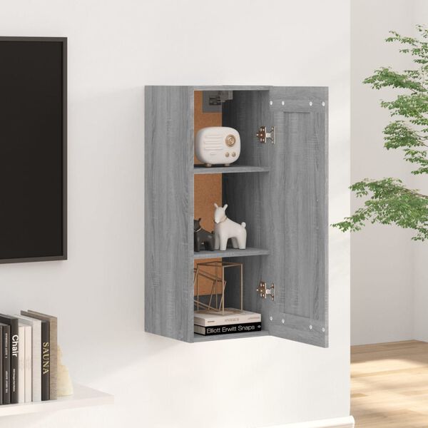 vidaXL Hanging Cabinet Grey Sonoma 35x34x90 cm Engineered Wood