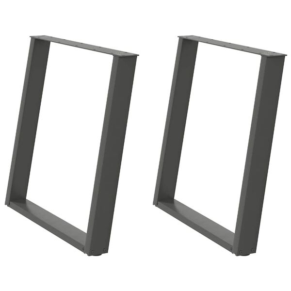 vidaXL Dining Table Legs U-Shaped 2 pcs Anthracite 80x(72-73) cm Steel