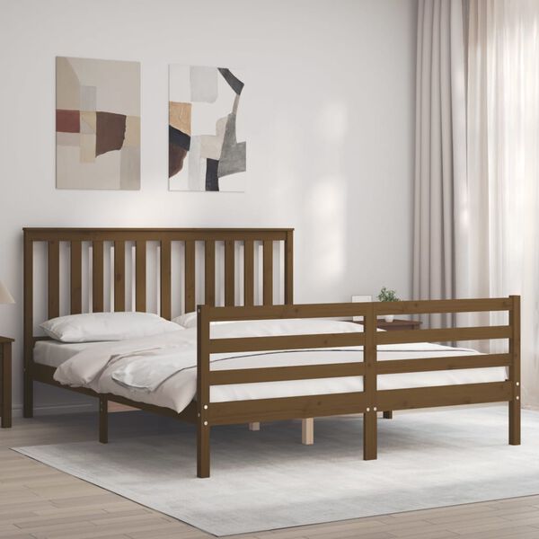 vidaXL Bed Frame without Mattress Honey Brown 160x200 cm Solid Wood