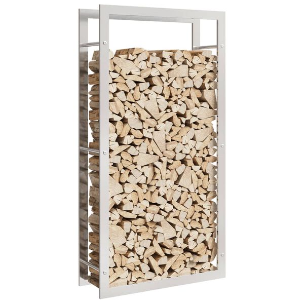 vidaXL Firewood Rack 80x28x154 cm Stainless Steel