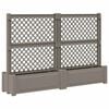 vidaXL Big Planter with Trellis 2 pcs Grey 200 x 43 x 133.5 cm PP