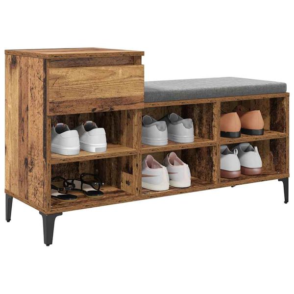 vidaXL Shoe Cabinet Old wood 102 x 36 x 60 cm Engineered wood