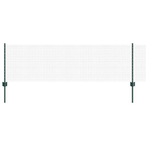 vidaXL Fence with Post Green 0.6 x 50 m Steel and PVC