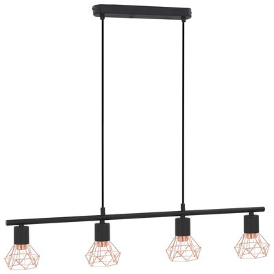 vidaXL Ceiling Lamp Black and Copper 80 cm E14