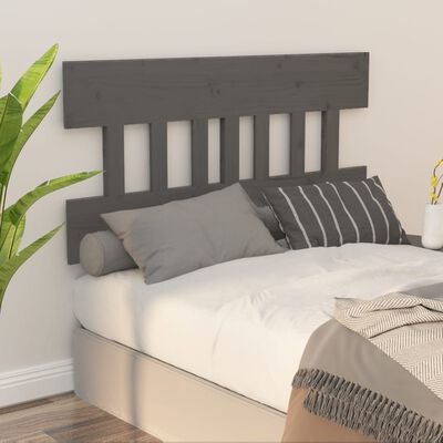 vidaXL Bed Headboard Grey 183.5x3x81 cm Solid Wood Pine