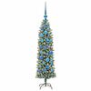 vidaXL Artificial Slim Christmas Tree Green and white 120 cm
