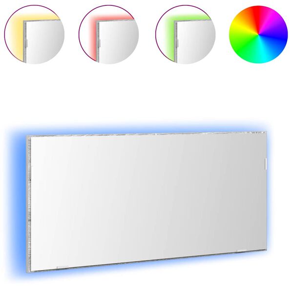 vidaXL Mirror High grey sonoma 80 x 37 cm Glass and Engineered Wood