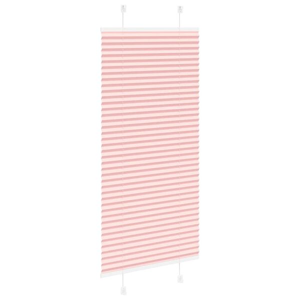 vidaXL Pleated Blind Pink 60x100 cm Fabric Width 59.4 cm Polyester