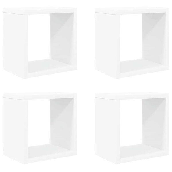 vidaXL Wall Cube Shelves 4 pcs White 22x15x22 cm