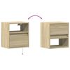 vidaXL TV Wall Cabinets with LED Lights 2 pcs Sonoma Oak 41x31x45 cm