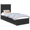 vidaXL Storage Bed with Drawer Black 75 x 190 cm Engineered Wood