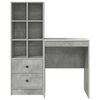 vidaXL Desk with Drawer 2 pcs Concrete Grey