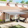 vidaXL Manual Retractable Awning with LEDs Anthracite&White 500x300 cm