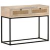 vidaXL Console Table 100x35x76 cm Solid Mango Wood and Natural Cane
