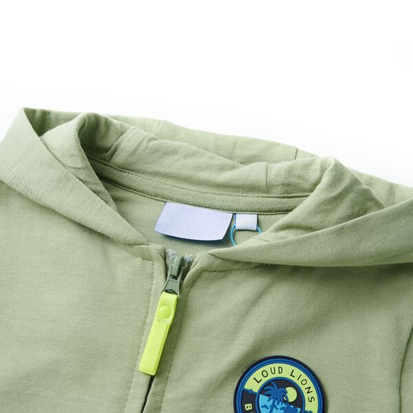 Kids' Hooded Sweatshirt with Zip Light Khaki 92