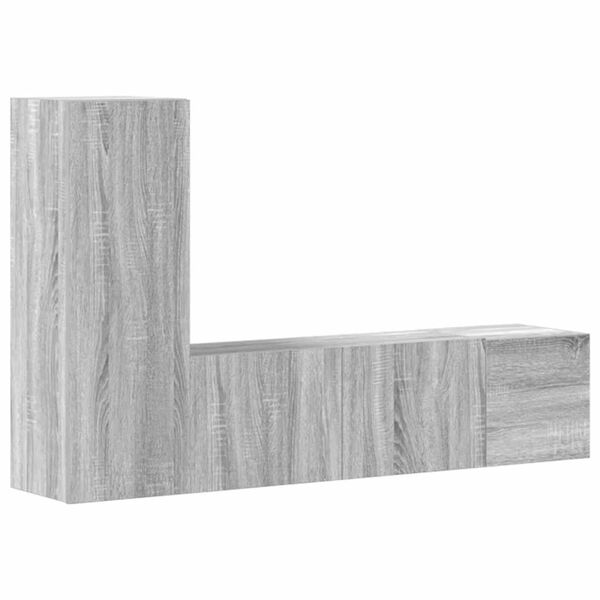 vidaXL 3 Piece TV Cabinet Set Grey Sonoma Engineered Wood