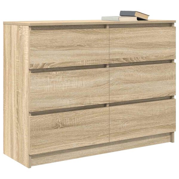 vidaXL Sideboard Sonoma Oak 100x35x76 cm Engineered Wood