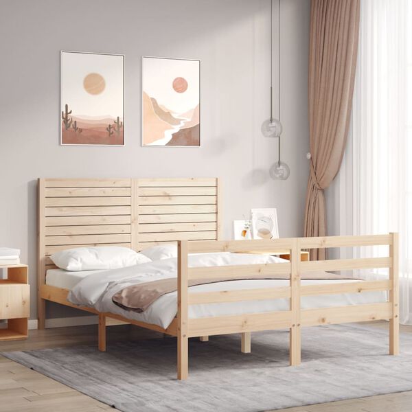 vidaXL Bed Frame without Mattress Double Solid Wood