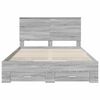 vidaXL Bed Frame with Drawer Grey Sonoma 140 x 190 cm Engineered Wood
