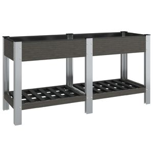 vidaXL Garden Raised Bed with Shelf Grey 175x50x75 cm WPC