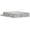 vidaXL Bed Frame with Drawers without Mattress Concrete Grey 140x200 cm
