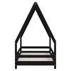 vidaXL Kids Bed Frame Black 80x160 cm Solid Wood Pine