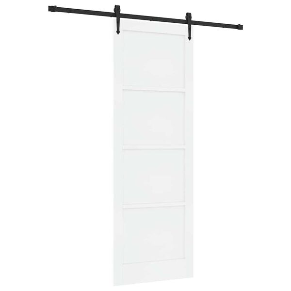 vidaXL Sliding Door ORKDAL White and Black 83 x 232 cm Solid Pine Wood