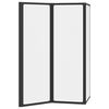 vidaXL Shower Screen Folding Black 120 x 2 x 117 cm Aluminium and PP