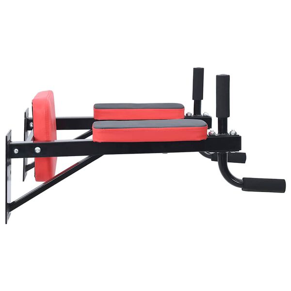 VidaXL Dip Station Black and Red 72.5 x 70 x 31 cm Powder-coated steel