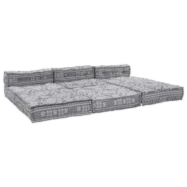 vidaXL Modular Sofa 4 pcs Light Grey Fabric