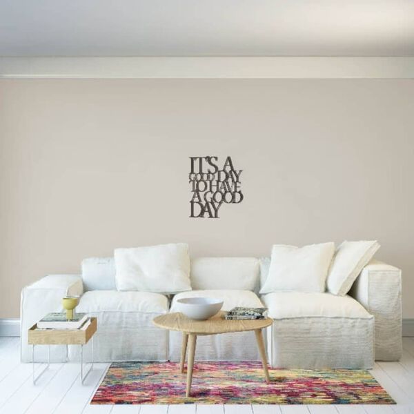 Homemania Wall Decoration Words 61x70 cm Steel Black