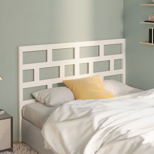vidaXL Bed Headboard White 141x4x100 cm Solid Wood Pine