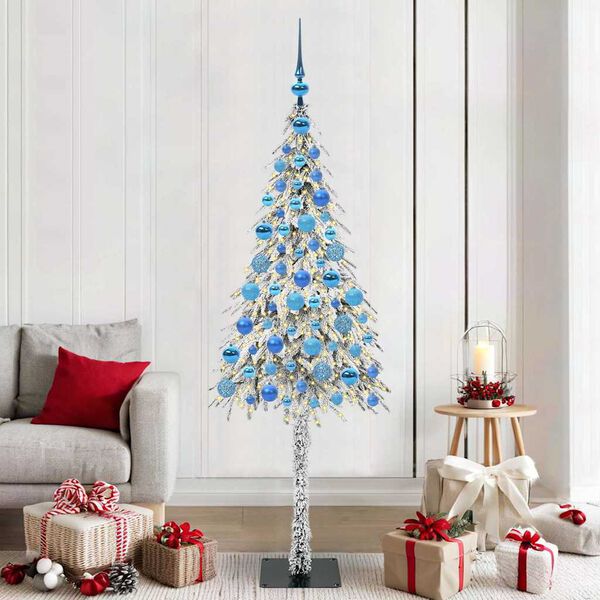 vidaXL Christmas Tree with 300 LEDs White 180 cm PE and Steel