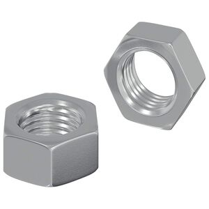 vidaXL Hex Nut Plain 2 pcs Silver M6 Iron