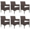 vidaXL 7 Piece Garden Dining Set with Cushions Brown