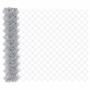 vidaXL Chain Link Fence Silver